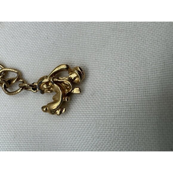 DISNEY Vtg Kids Gold Tone Charm Bracelet Mickey Minnie Donald Pluto Collectible - Picture 6 of 7